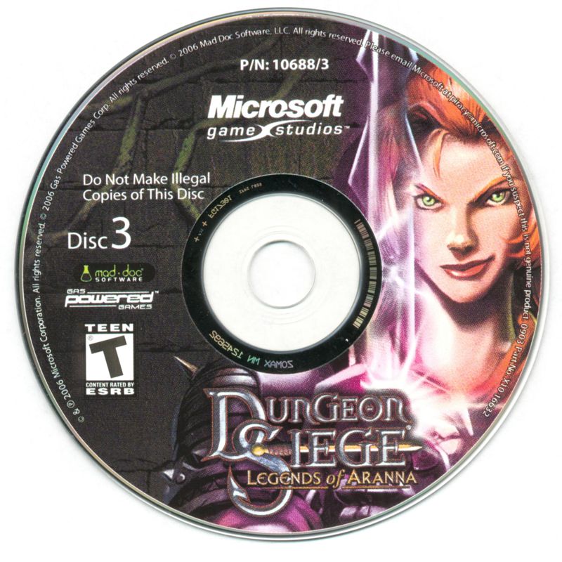 Media for Dungeon Siege: Legends of Aranna (Windows): Disc 3