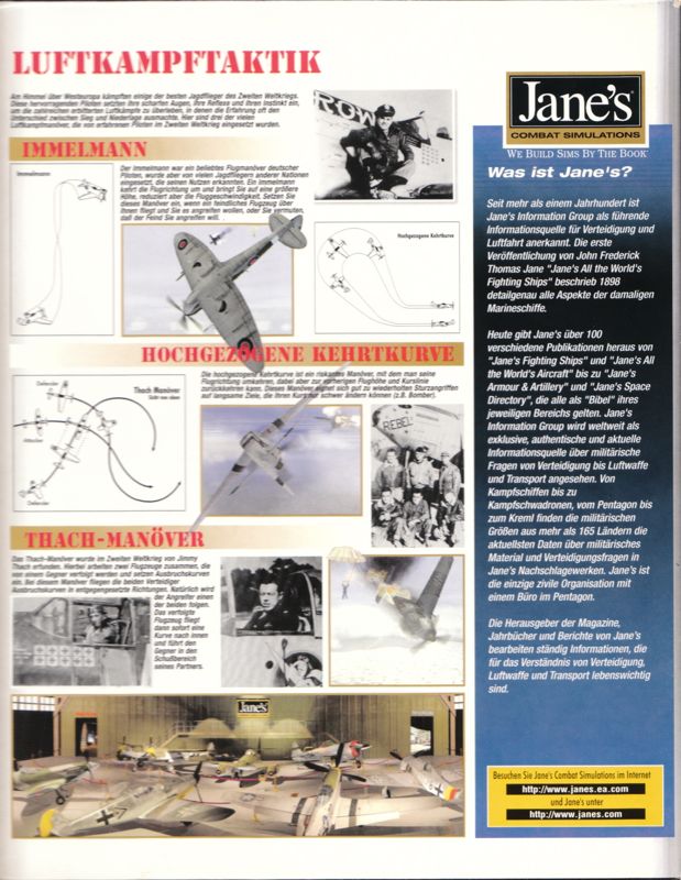 Inside Cover for Jane's Combat Simulations: WWII Fighters (Windows): Right Flap