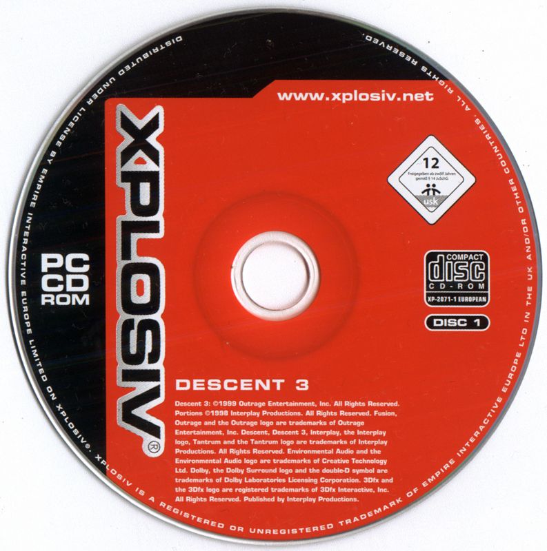 Media for Descent³ (Windows) (Xplosiv release): Disc 1