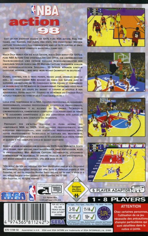 Back Cover for NBA Action 98 (SEGA Saturn)