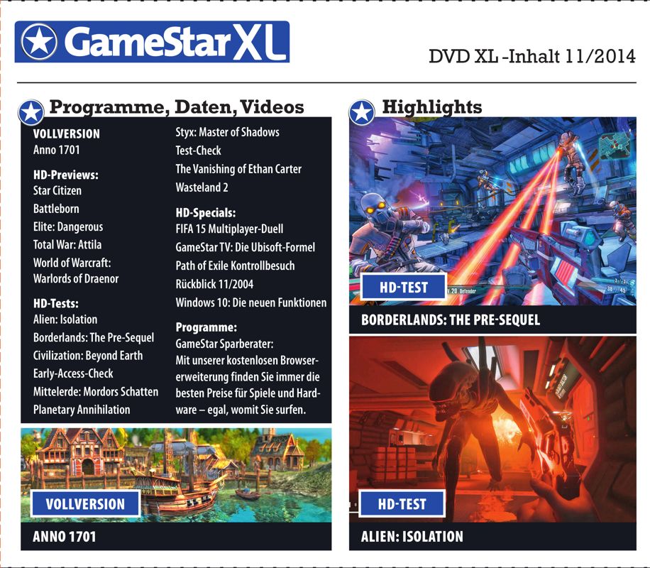 Other for 1701 A.D. (Windows) (GameStar XL 11/2014 covermount): Electronic Jewel Case - Back