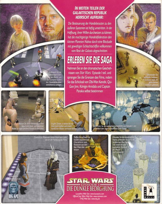 Back Cover for Star Wars: Episode I - The Phantom Menace (Windows)