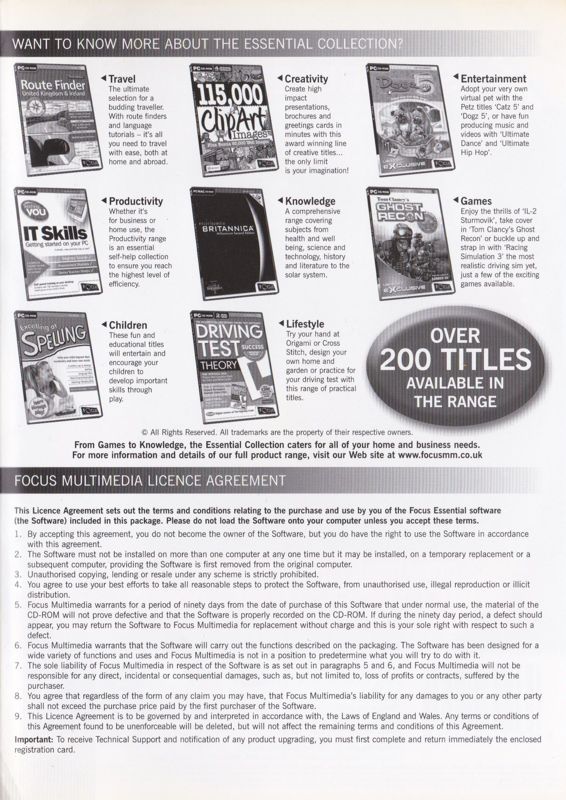 Inside Cover for Scrabble: 2003 Edition (Windows) (Ubisoft eXclusive release): Right