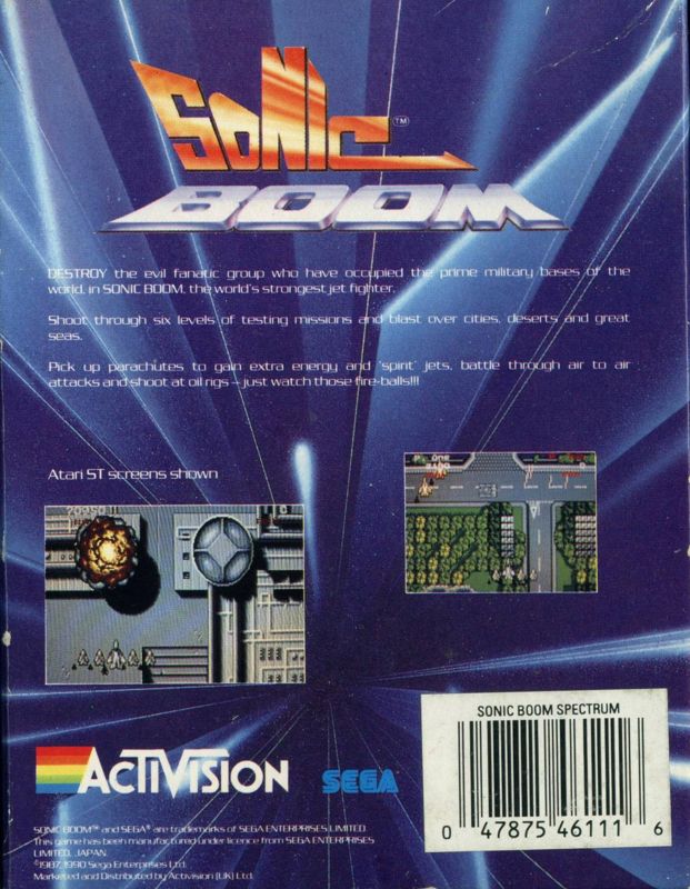 Back Cover for Sonic Boom (ZX Spectrum)