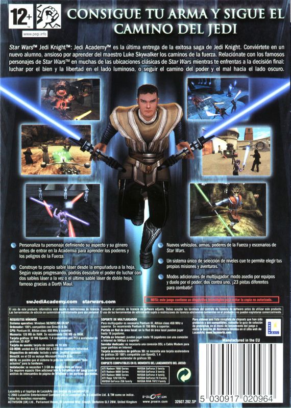 Back Cover for Star Wars: Jedi Knight - Jedi Academy (Windows)