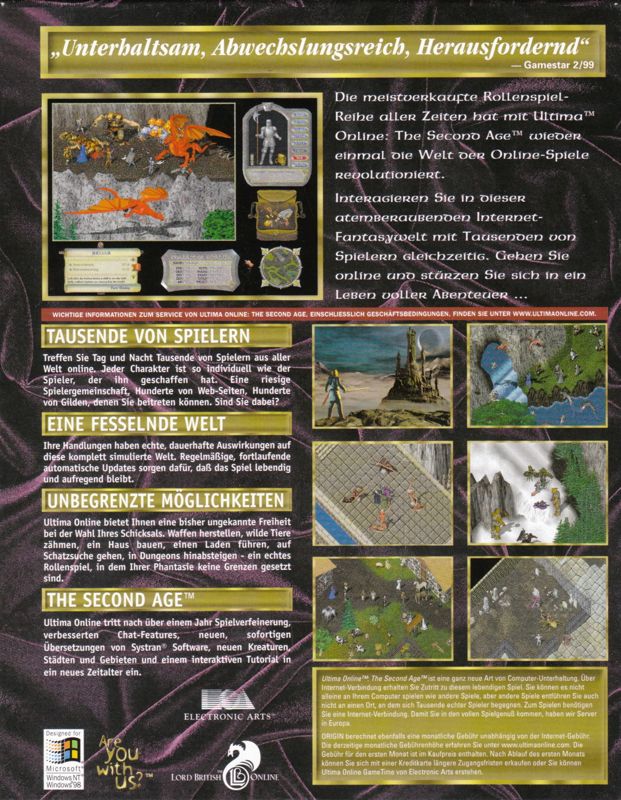 Other for Ultima: World Edition (Windows): Ultima Online: The Second Age - Box - Back