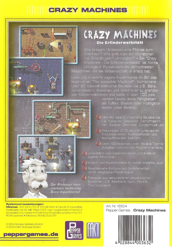 Back Cover for Crazy Machines: The Inventor's Workshop (Windows)