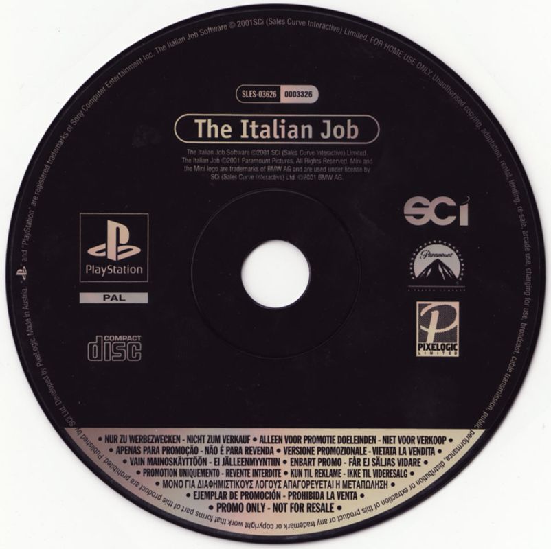 Media for The Italian Job (PlayStation) (Promotional collector's edition digipak release)