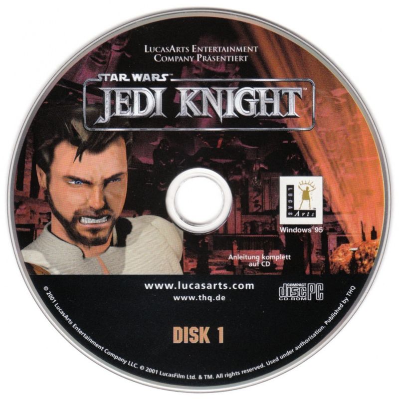 Media for Star Wars: Jedi Knight - Dark Forces II (Windows) (THQ re-release (.pdf-manual only)): Disc 1