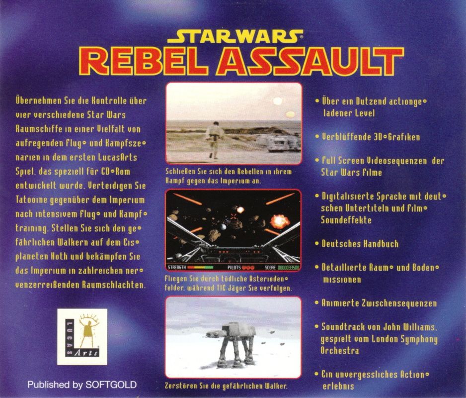Other for Star Wars: Rebel Assault (DOS): Jewel Case - Back