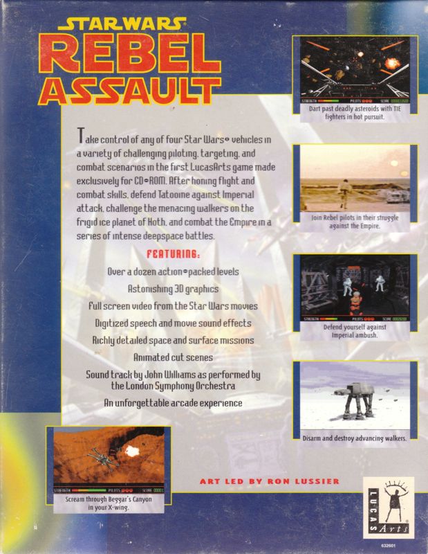 Back Cover for Star Wars: Rebel Assault (DOS) (1st German box release (German manuals))