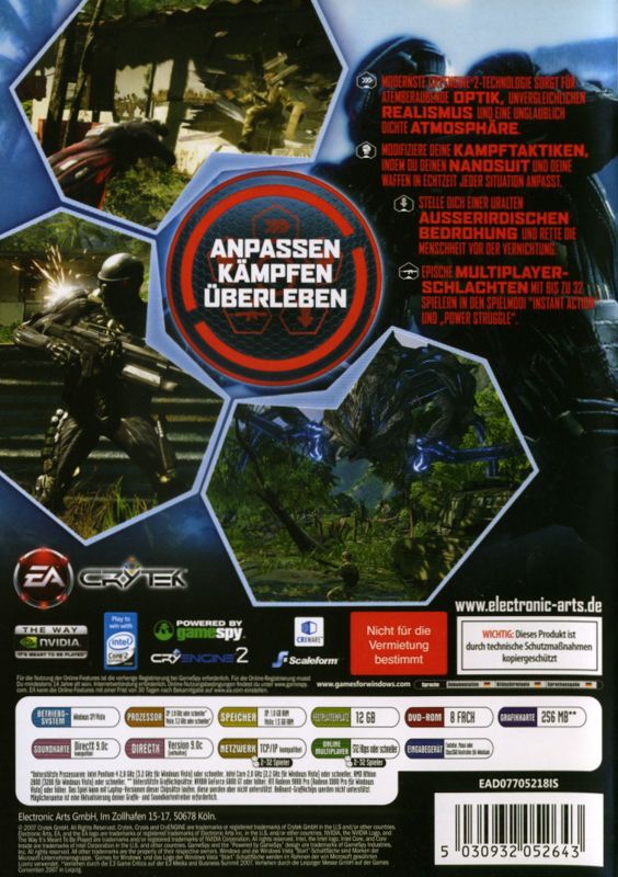 Back Cover for Crysis (Windows)