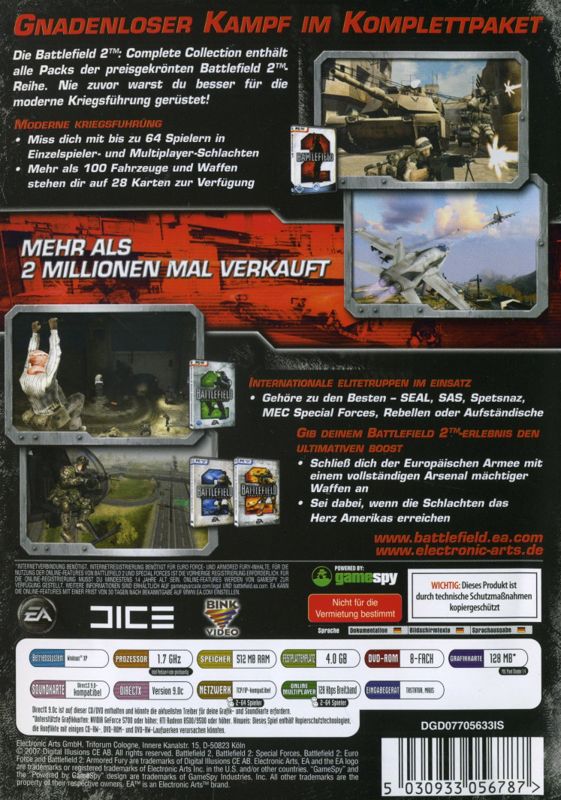 Back Cover for Battlefield 2: Complete Collection (Windows)