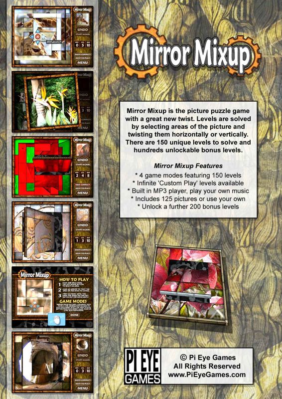 Back Cover for Mirror Mixup (Windows) (PiEyeGames release)