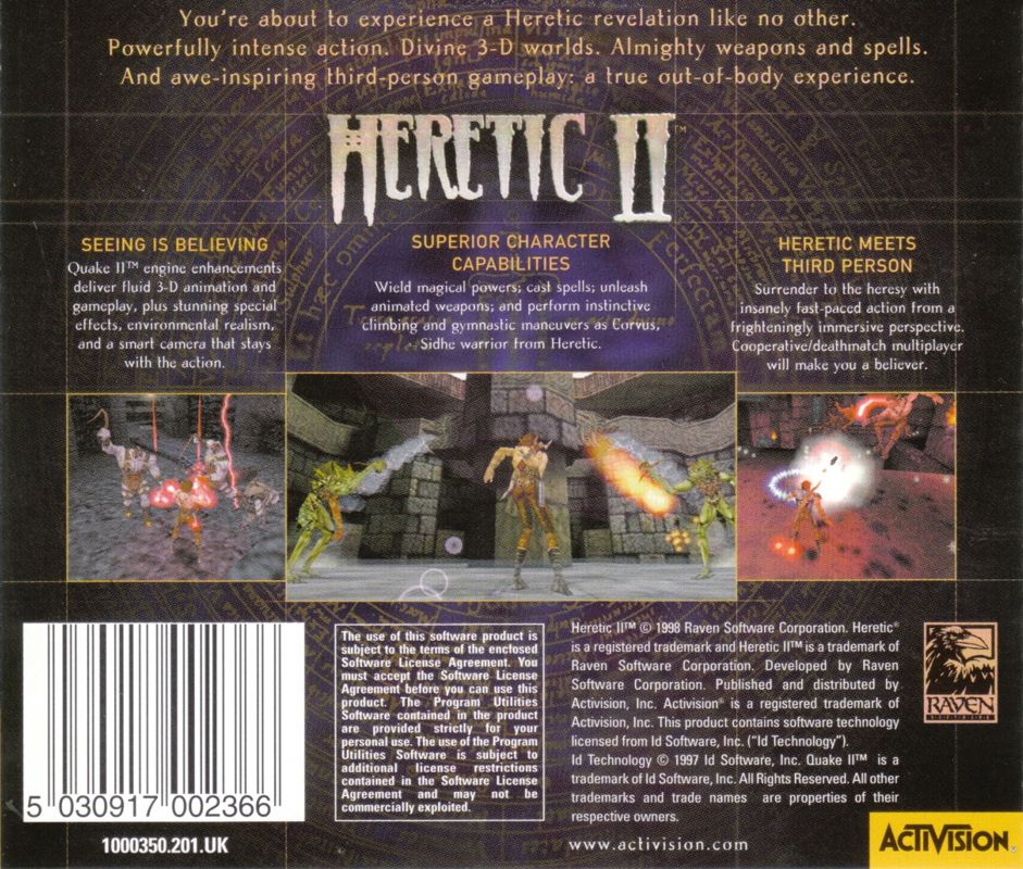 Other for Heretic II (Windows): Jewel Case - Back