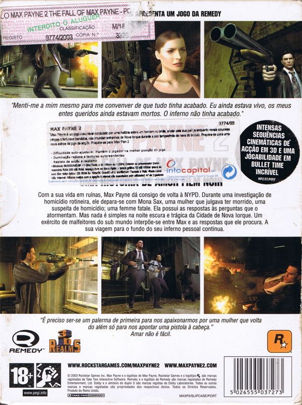 Back Cover for Max Payne 2: The Fall of Max Payne (Windows)