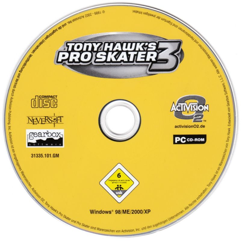 Media for Tony Hawk's Pro Skater 3 (Windows) (Re-Release)