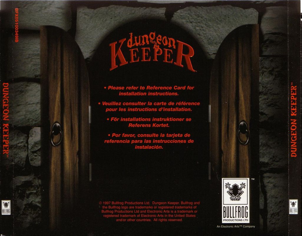 Other for Dungeon Keeper (DOS and Windows): Jewel Case - Back