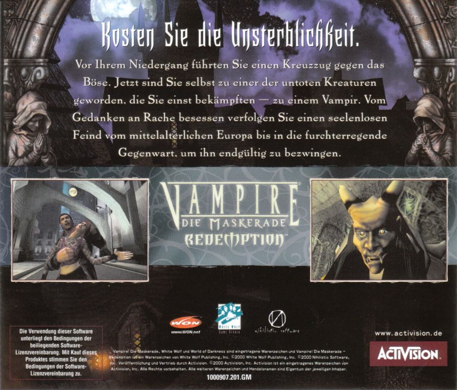 Other for Vampire: The Masquerade - Redemption (Windows): Jewel Case - Back
