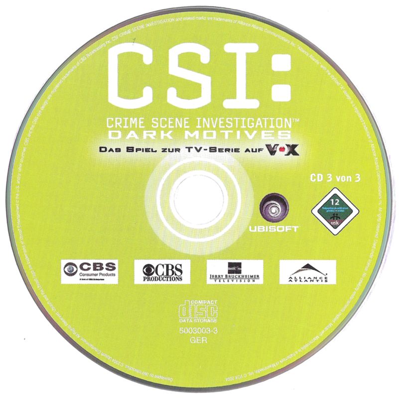 Media for CSI: Crime Scene Investigation - Dark Motives (Windows): Disc 2/3