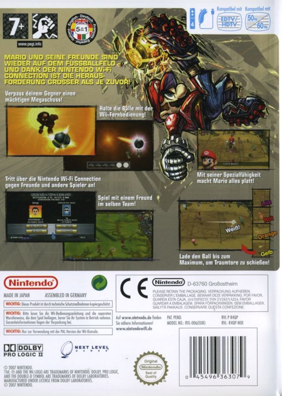 Back Cover for Mario Strikers Charged (Wii)