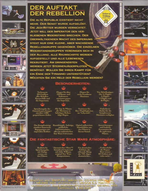 Back Cover for Star Wars: X-Wing - Collector's CD-ROM (DOS)