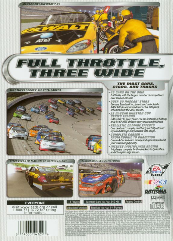 Back Cover for NASCAR Thunder 2002 (PlayStation 2)