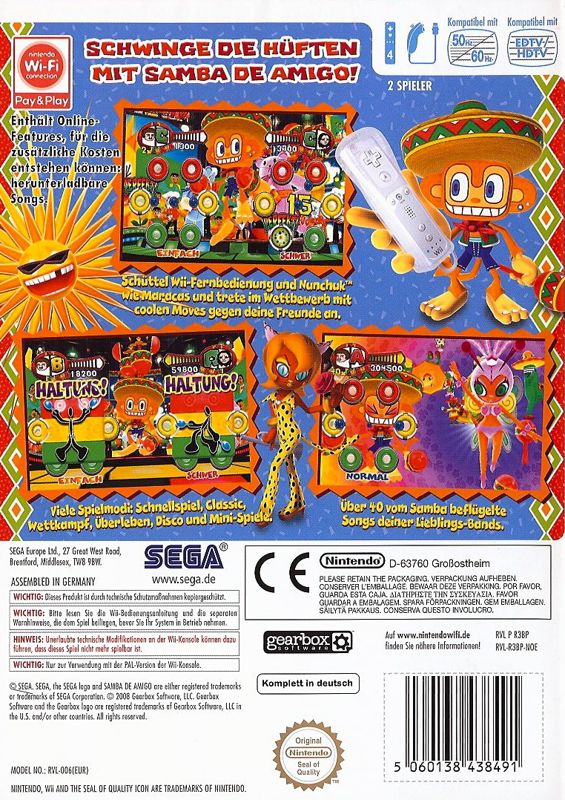 Back Cover for Samba de Amigo (Wii)