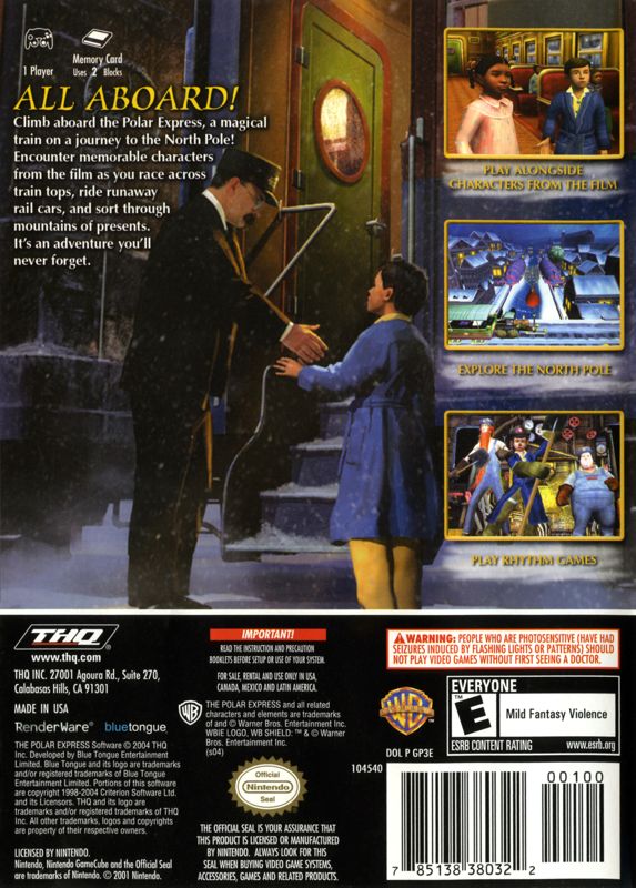 Back Cover for The Polar Express (GameCube)