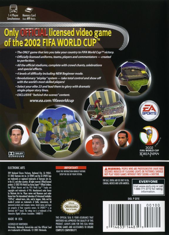 Back Cover for 2002 FIFA World Cup (GameCube)