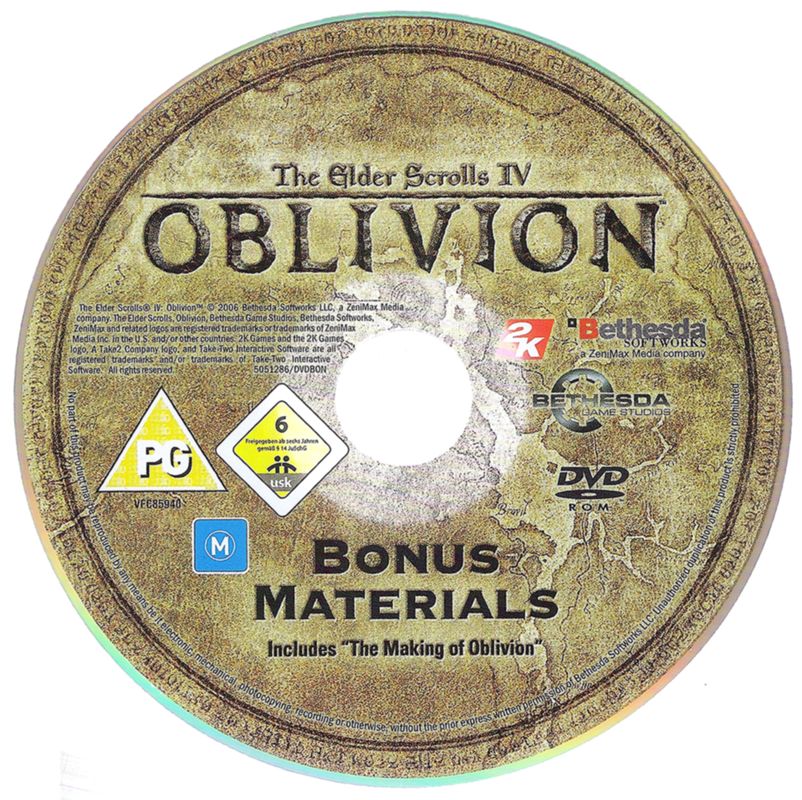 Extras for The Elder Scrolls IV: Oblivion (Collector's Edition) (Windows): Bonus DVD