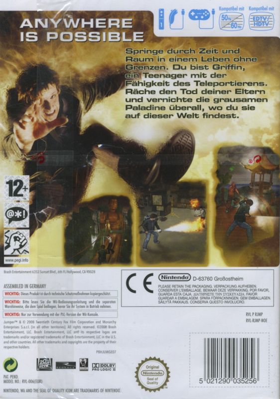 Back Cover for Jumper: Griffin's Story (Wii)