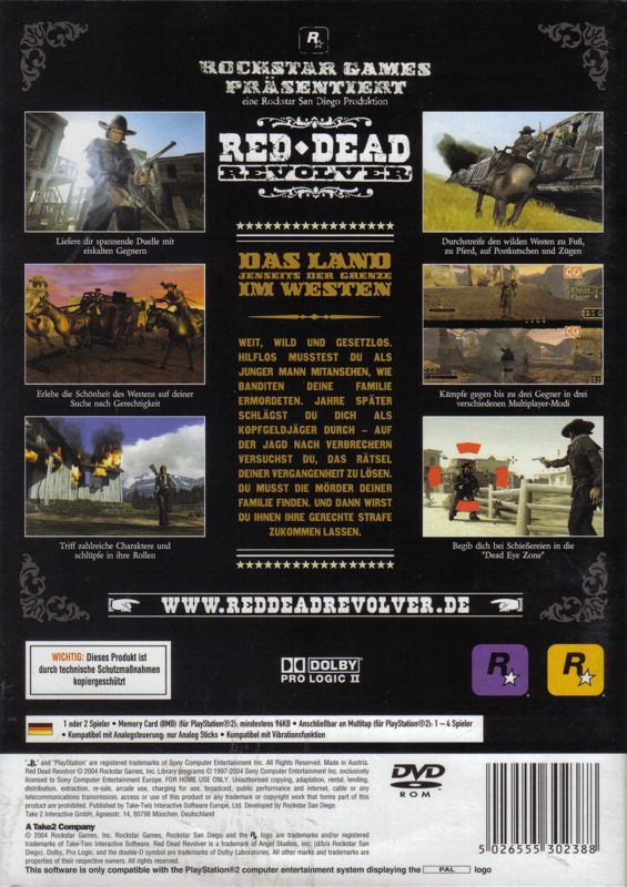 Back Cover for Red Dead Revolver (PlayStation 2)