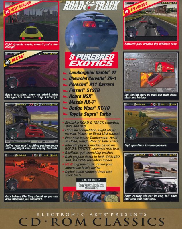 Back Cover for The Need for Speed: Special Edition (DOS and Windows) (EA CD-ROM Classics release)