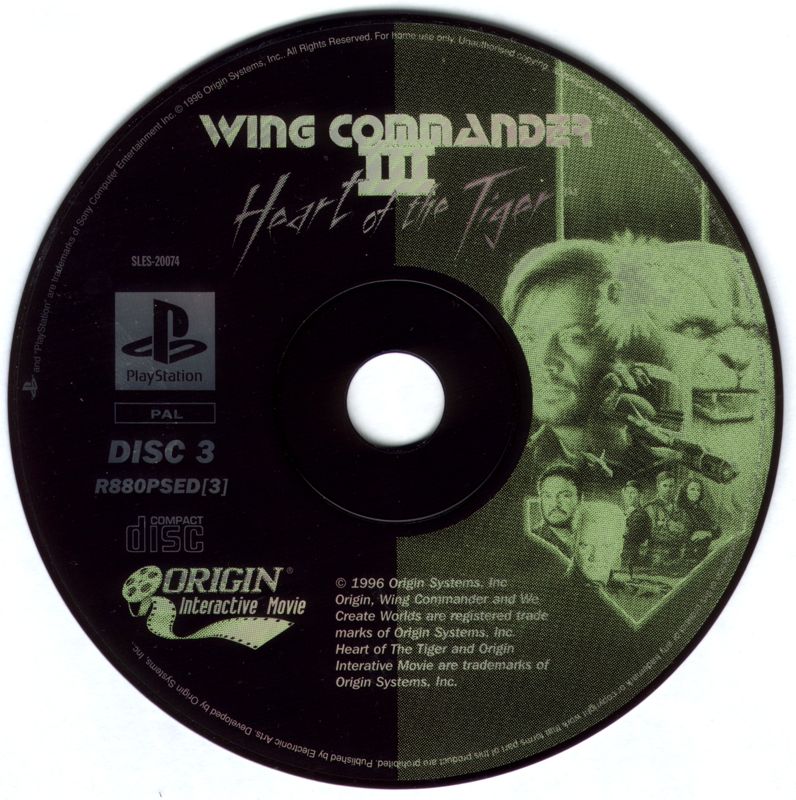 Media for Wing Commander III: Heart of the Tiger (PlayStation): Disc 3/4