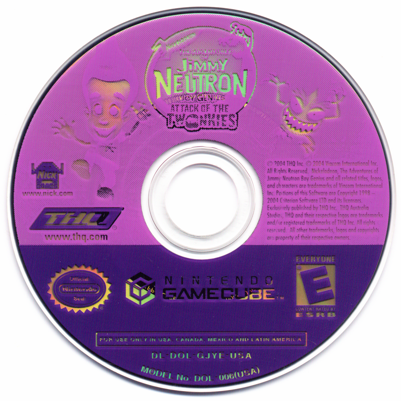 Media for The Adventures of Jimmy Neutron: Boy Genius - Attack of the Twonkies (GameCube)