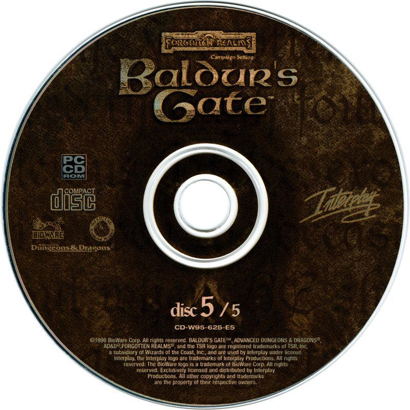 Media for Baldur's Gate (Windows): Disc 5