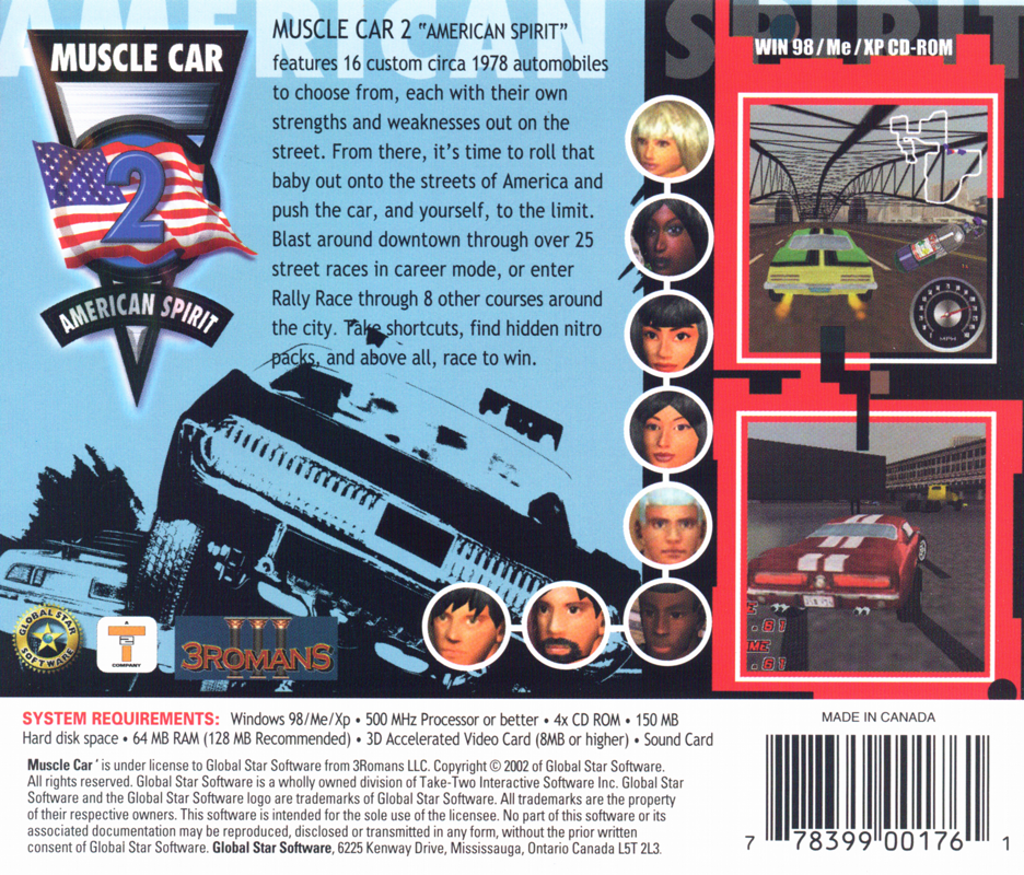 Other for Muscle Car 2: American Spirit (Windows): Jewel Case - Back