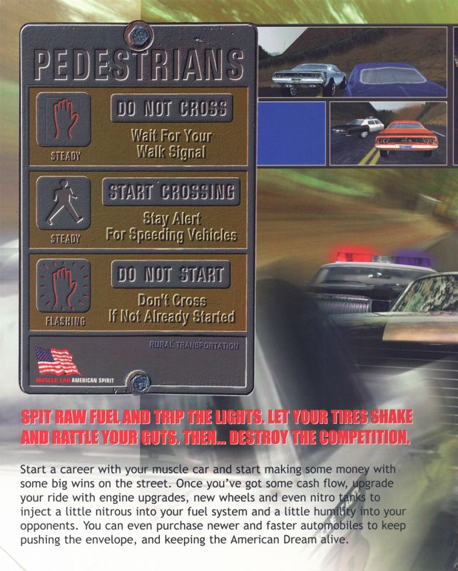 Inside Cover for Muscle Car 2: American Spirit (Windows): Left