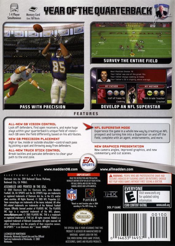 Madden NFL 06 cover or packaging material - MobyGames