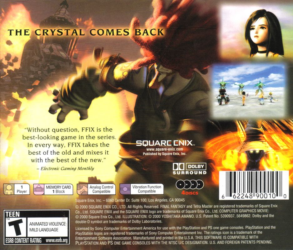 Back Cover for Final Fantasy IX (PlayStation) (Greatest Hits - Square Enix release)