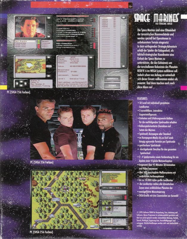 Back Cover for Space Marines: Der stählerne Kaiser (DOS)