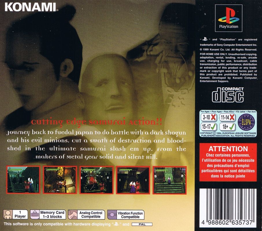 Back Cover for Soul of the Samurai (PlayStation)