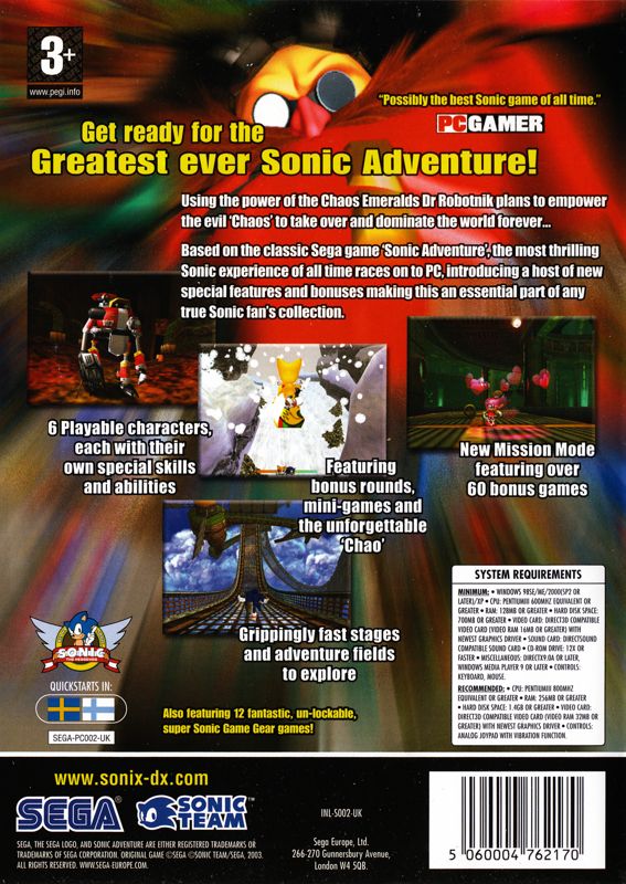 Sonic Classic Collection cover or packaging material - MobyGames