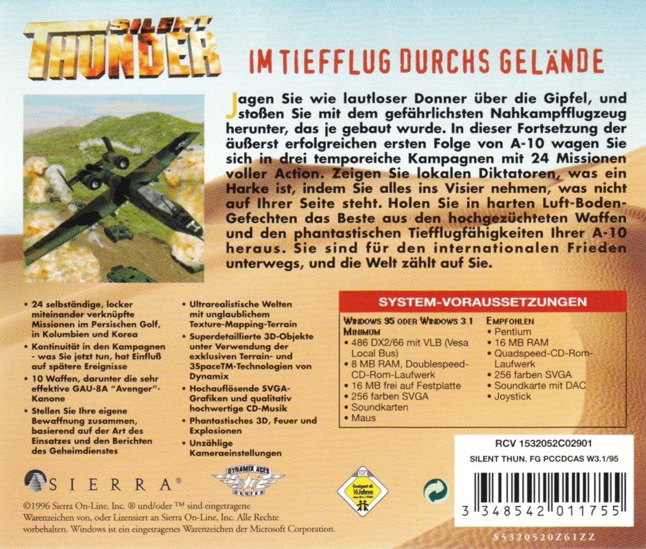 Silent Thunder A 10 Tank Killer Ii Silent Thunder: A-10 Tank Killer II cover or packaging material - MobyGames