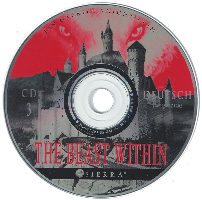 Media for The Beast Within: A Gabriel Knight Mystery (DOS and Windows and Windows 3.x): Disc 3/6