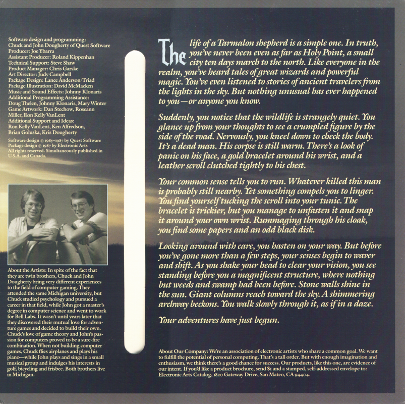 Inside Cover for Legacy of the Ancients (DOS): Right