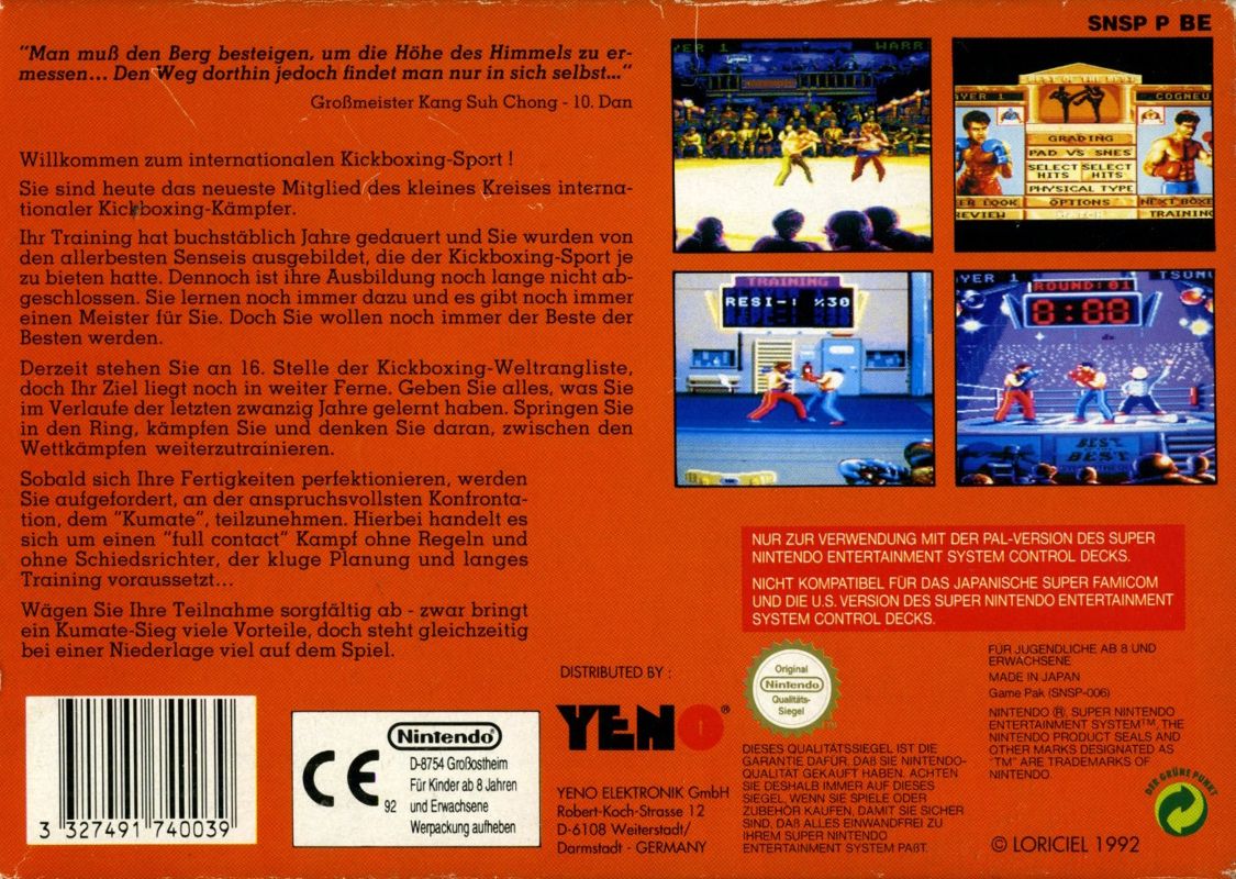 Back Cover for Best of the Best Championship Karate (SNES)