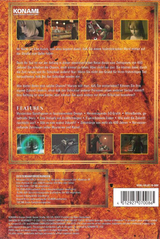 Back Cover for Shadow of Destiny (Windows)
