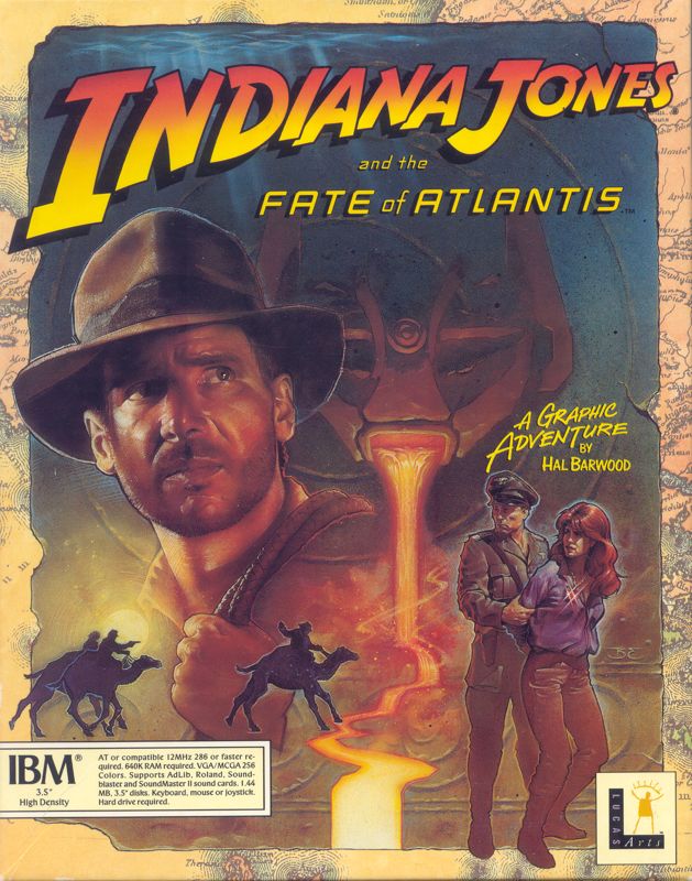 Front Cover for Indiana Jones and the Fate of Atlantis (DOS) (3.5'' Floppy Disk release)